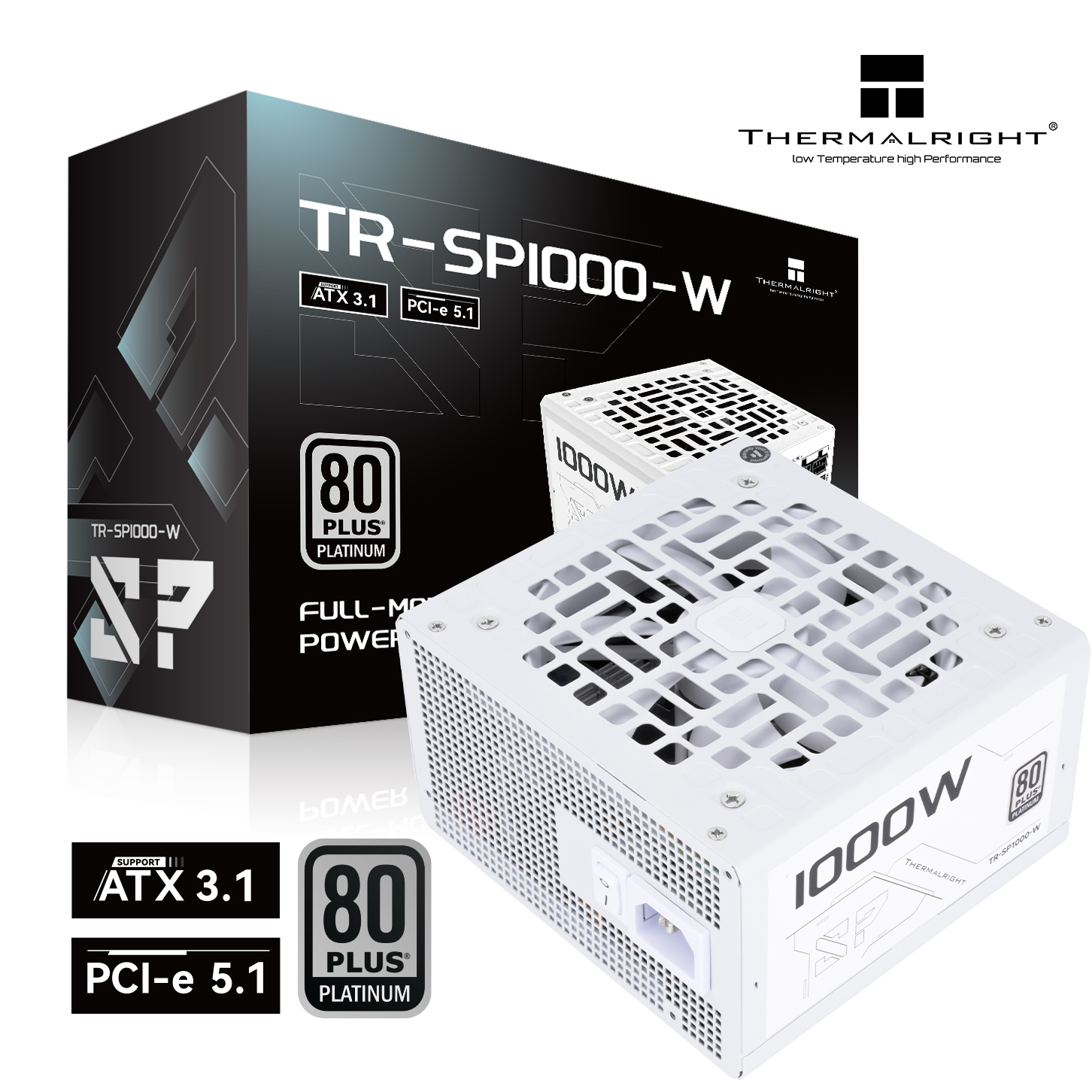 Thermalright SP 1000W 80+ Platinum Modular (ATX3.1+Gen5.1) - White