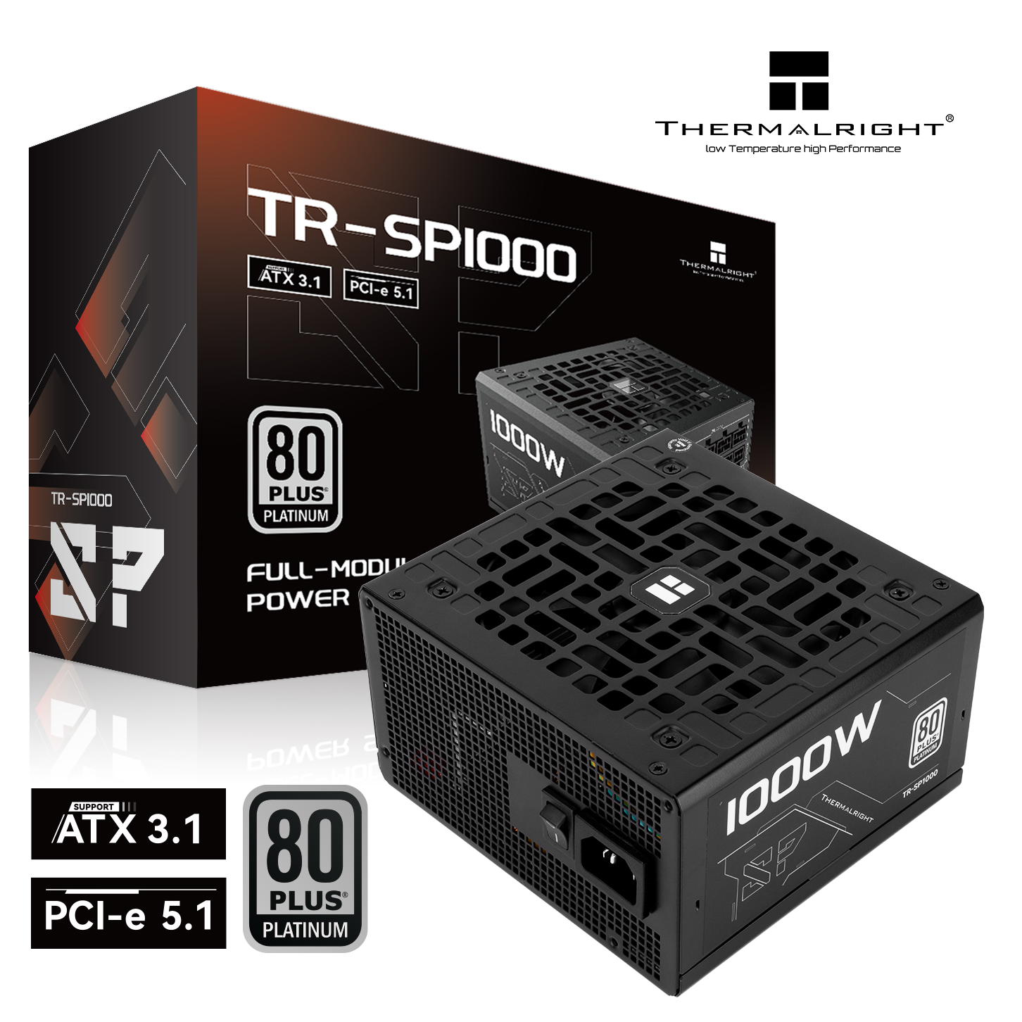 Thermalright SP 1000W 80+ Platinum Modular (ATX3.1+Gen5.1) - Black