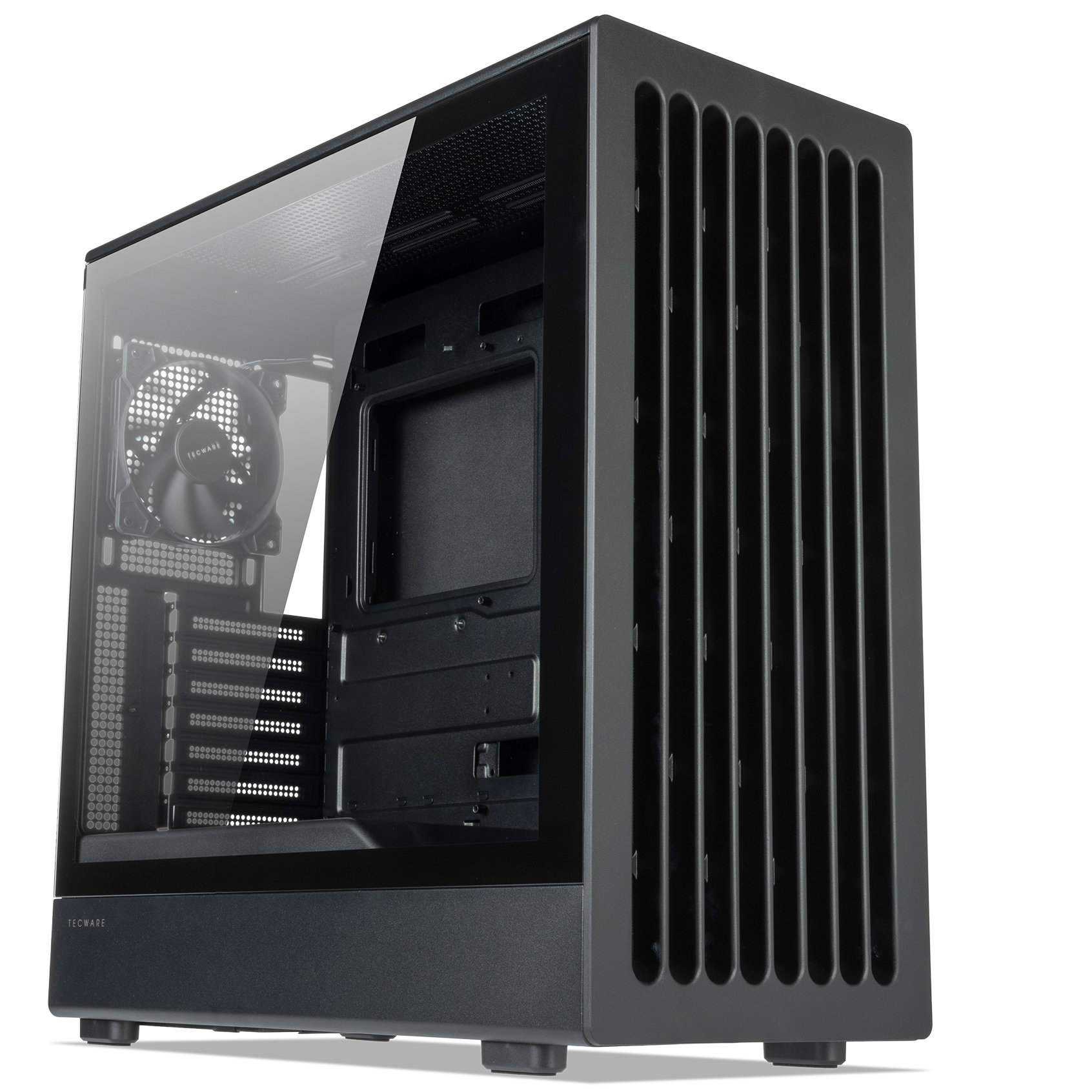 Tecware Titan TG ATX Case w/ 4 x Black Fans (Black)