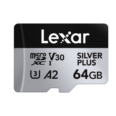 64GB Micro - Lexar® Professional SILVER PLUS microSDXC™ UHS-I (205MB/s)